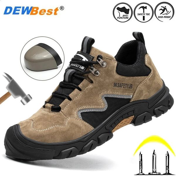 Cap de toe de aço respirável Anti -Smashing Rubber Pneu Sole Work Shoes para homens Sapatos leves e anti -Slip Safety 241226