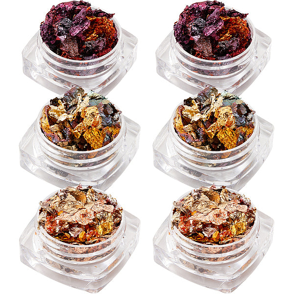 6Pcs 3 Colors Foil Chip Flake