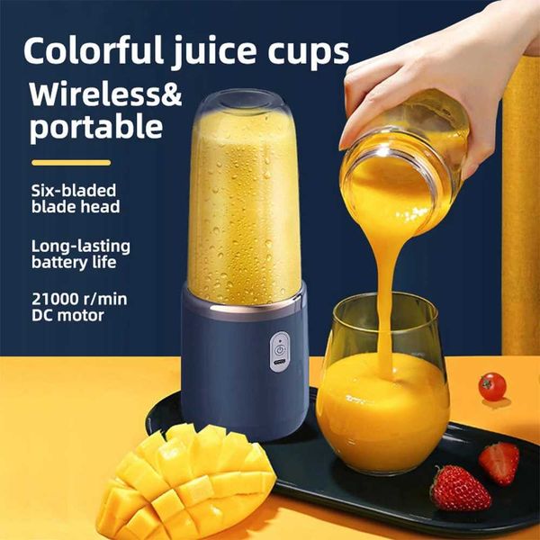 Multi functional electric juicer 6-piece rechargeable portable juice mixer lemon orange juice cup machine M240828