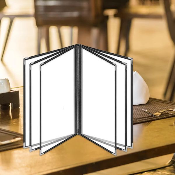Menu Folder Letter Size Holders with Double Panels Transparent Menu Covers for Restaurant Hotel Bar Cafe Menu Book Holders