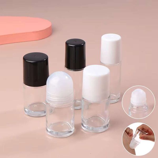 30-50Ml Empty Glass Refillable Roll On Bottles Plastic Roller Bottle Leak-Proof Cosmeitic Containers For Essential Oil Perfumes