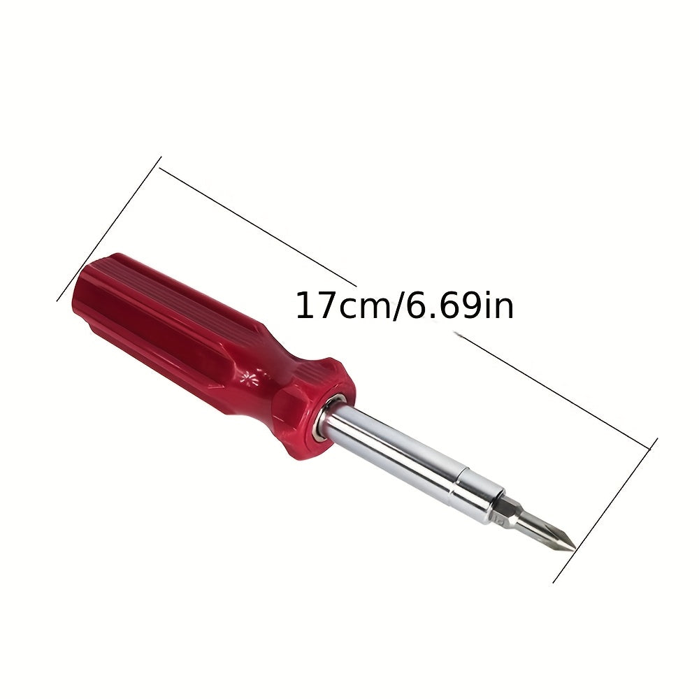 TEMU 6-in-1 Screwdriver, #1 And #2 Slotted, 3-16 And 5-16 Slots, 1-4" And 5-16" 6-in-1 Nut Drivers, Suitable For Mobile Phones And Tablets, Made Of