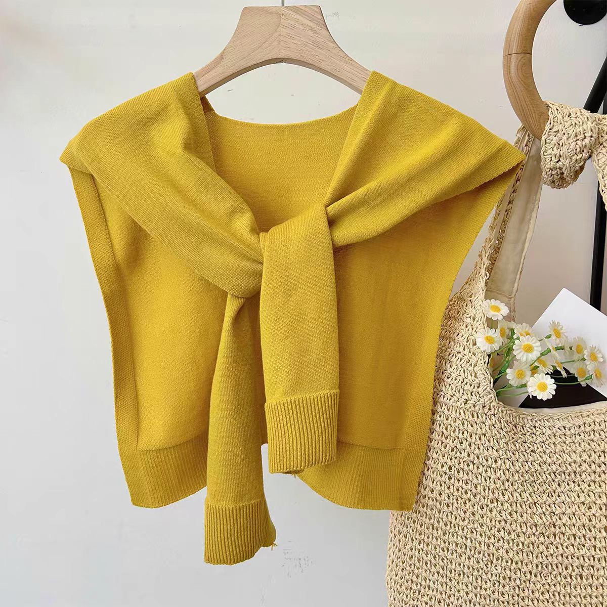 K1208 2025 new fashion high-end casual versatile shawl outerwear women&#039;s spring and summer thin air-conditioned room knitted shawl
