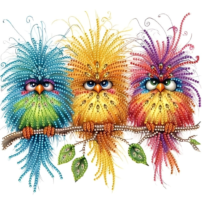 TEMU 5d Special Shape Diamond Painting Kit, 3 Little Birds Design, Painting, For Home Wall Decoration, 11.8x11.8 Inch Canvas, Adult Festival