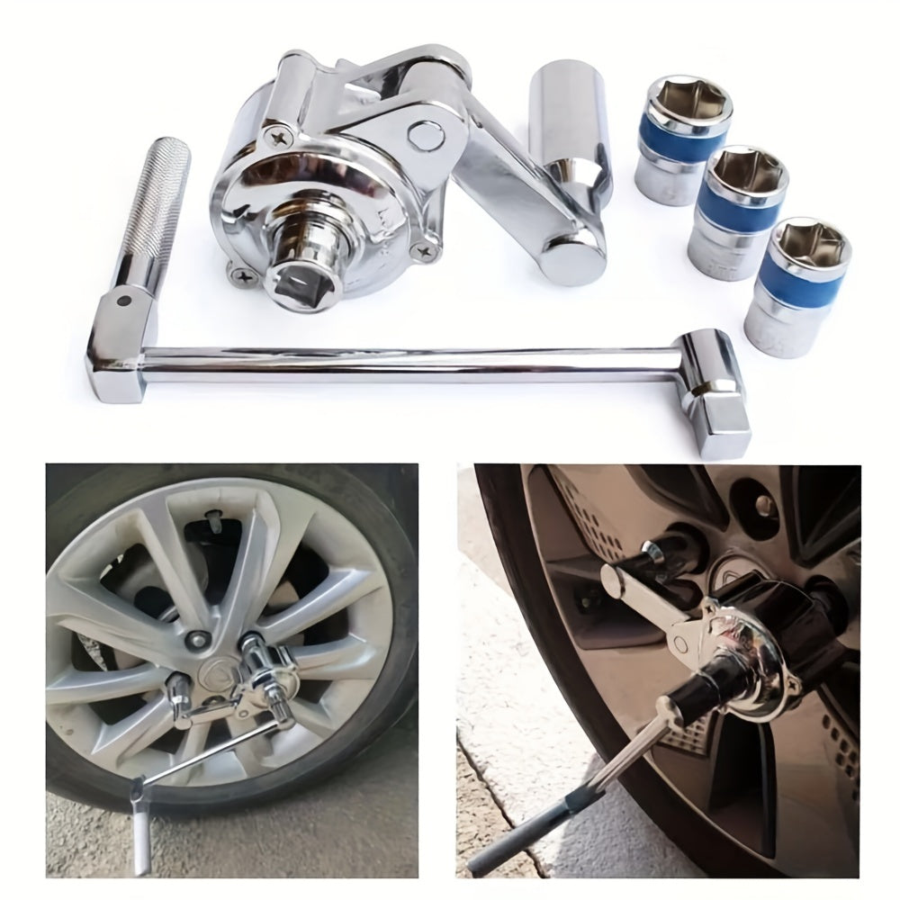 TEMU Torque Wrench Remover 1:16 Torque 320nm Labor Saving Torque Wrench 1-2 Drive Wrench Tire Changing Kit With 17mm-19mm-21mm Sockets Removal Tool