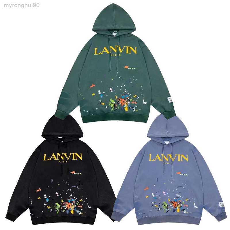 Men&#039;s Hoodies Designer Men Mens Womens Print Lanvin Fashion Streetwear Pullover Lovers Tops Clothing T4Q6