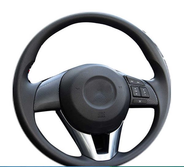 Car Steering Wheel Cover Cowhide Leather Braid Auto Interior Accessories For 3 Axela Mazda 6 Atenza 2020 CX-5 CX5