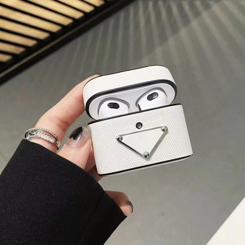 designer headphone case for airpod pro 1-2 3 air pods 4 Case Print Headset Packet Hook Leather Clasp Anti Lost Earphone Fashion airPod Cases