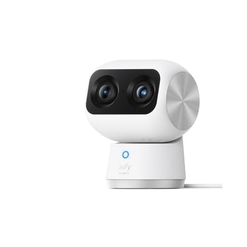 eufy Security Indoor Cam S350, Dual Cameras, 4K UHD Security Camera with 8× Zoom, 360° Camera, Baby Monitor, Pet Camera, Human-Pet Detection, AI Tra
