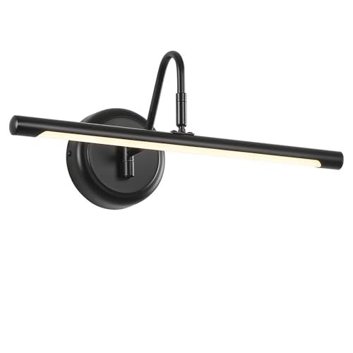 JOOSENLUX LED Picture Light Hardwired Matte Black Modern Picture Lights for Paintings 16.54'' Inch Long Swing Arm Metal Art Lights Warm White 3000K Bl