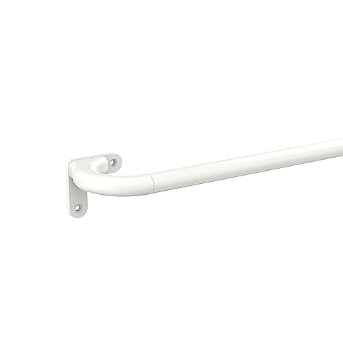 Industrial Curtain Rods, 28-48 Inch, 5-8 Inch Diameter, Wrap Around Curved Curtain Rods for Indoor and Outdoor, Modern Contemporary Design, White 71cm