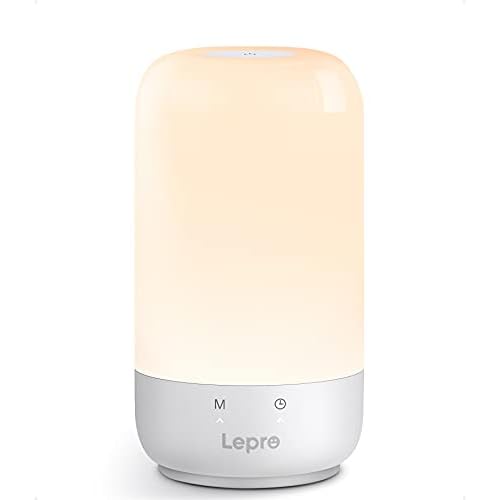 Lepro Table Lamp, Color Changing LED Touch Lamp for Bedroom, RGB and Tunable White 2700K-5700K, 350lm, Dimmable Bedside Nursery Night Light with Auto-