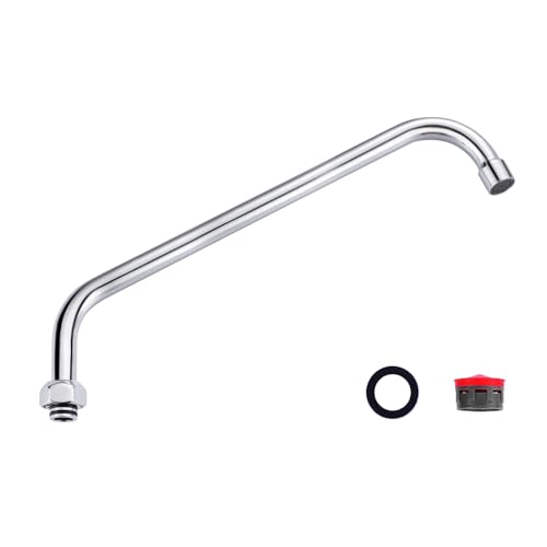 G3-4 Internal Thread Commercial Faucet Swivel Spout Replacement: 14“ Add-on Swing Nozzle Spout - Chrome Polished Spout Replacement Part For Commerci