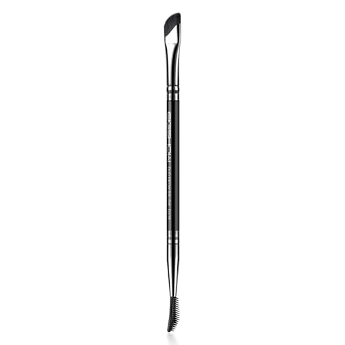 EIGSHOW Dual-Ended Precision Eyebrow Brush and Comb for Eyeliner Lining, Sculpting Brows, Professional Eye Makeup Tools (D109) Black