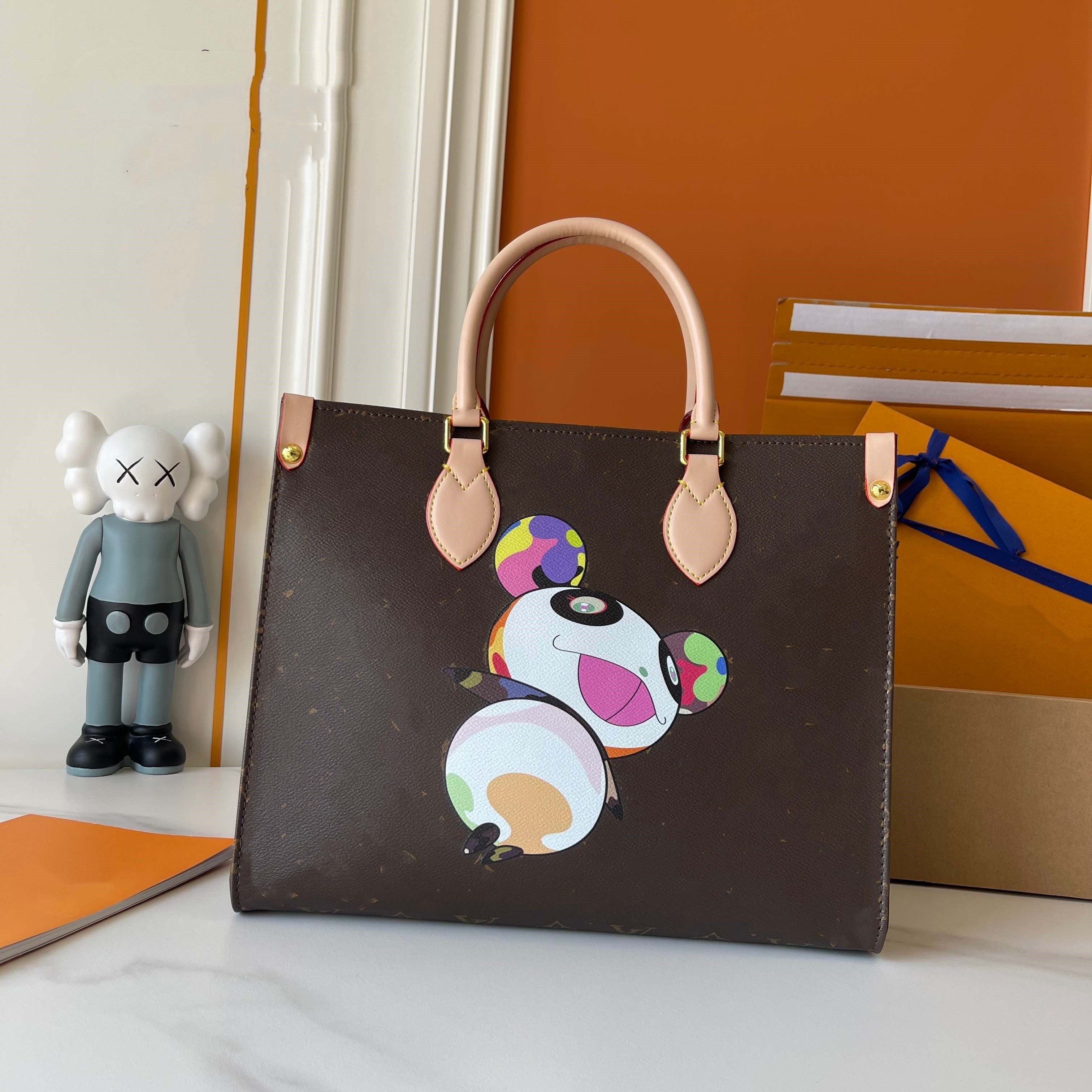 Murakami Takashi Panda Print On TheGoBB Handbag MM PM New Color Graffiti Animation Design Luxury Damier Azur Canvas Women&#039;s Party Onthegos Hand