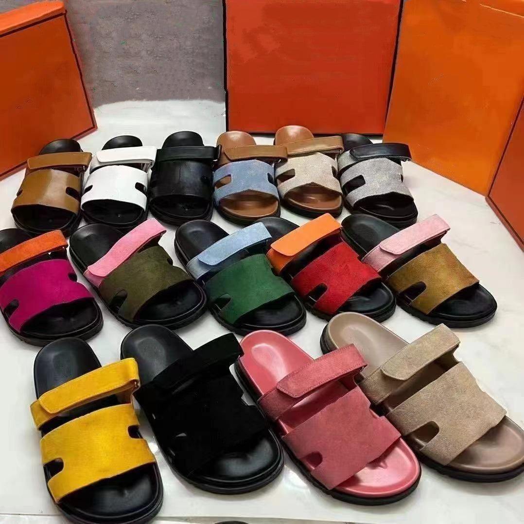 Designer Sandals women slides slippers chypres sandal leather room slipper Suede Luxury sliders men womens shoes platform slide Summer flat beach sa