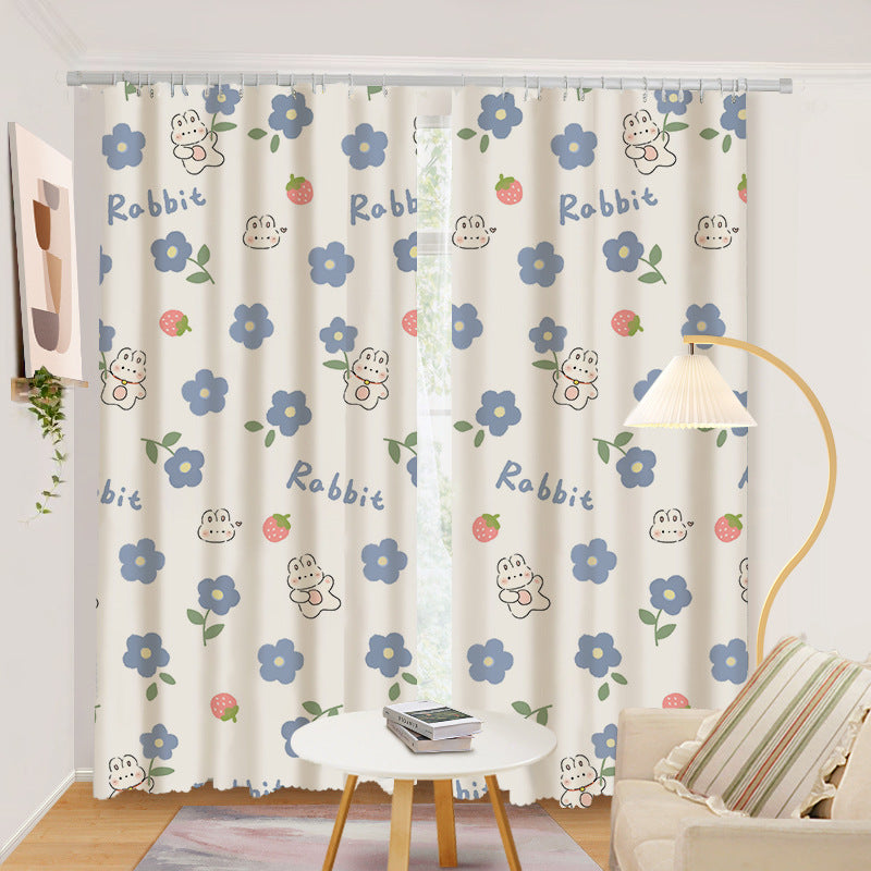 YL-37046 digital printed fabric shower curtain waterproof thick bathroom hook partition curtain