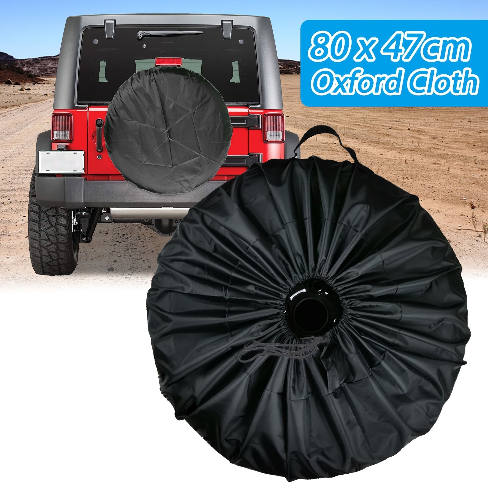 TEMU 15" Spare Tire Cover, Diy Wheel Cover Universal Black, Protector Against For Cars Truck Suv Camper Trailer