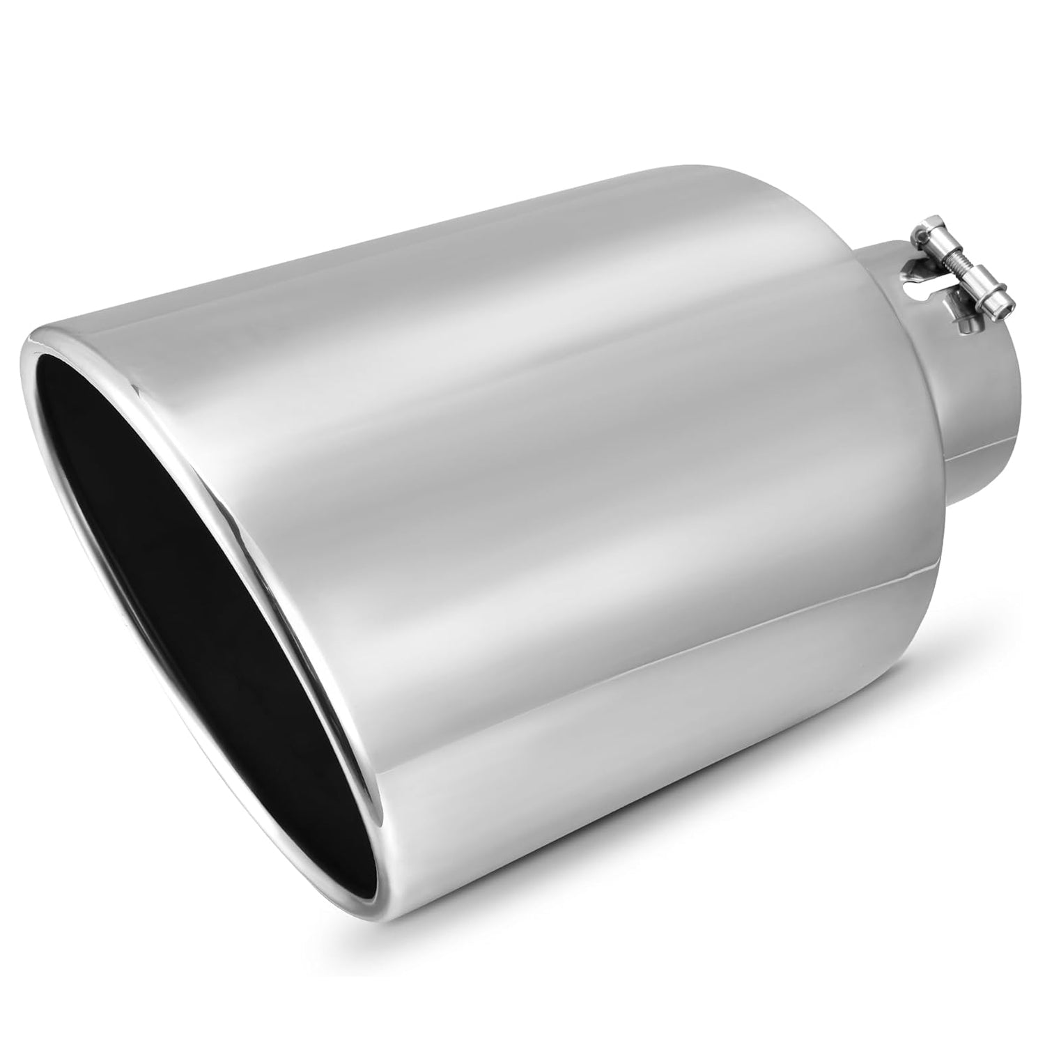 YITAMOTOR 5 Inch Inlet Exhaust Tip, 5" Inlet 10" Outlet 18" Overall Length Chrome-Plated Finish Stainless Steel Exhaust Tail Tip