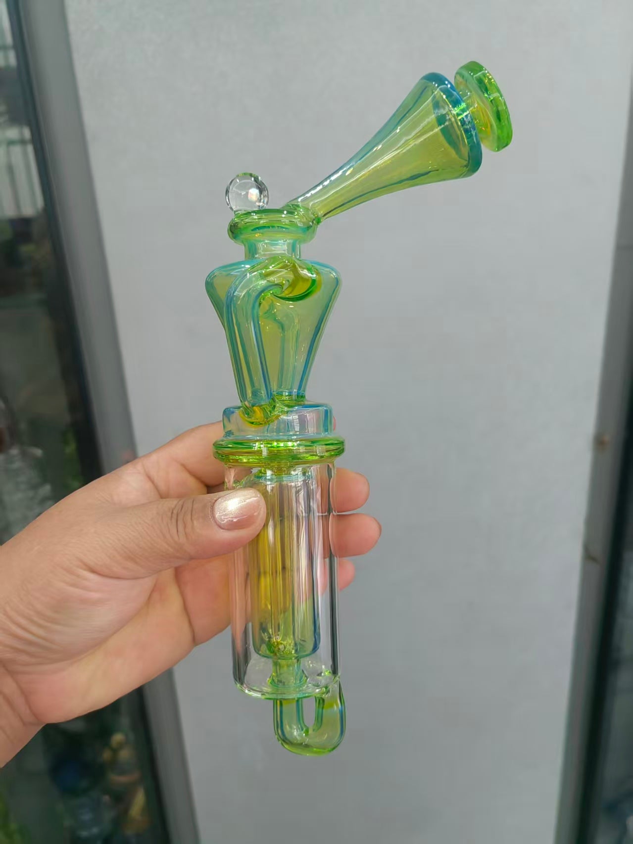 anguschencgen 3 Fluorescent green fumigated silver opal Double reflux glass dsilver vortex Doctor Dabber switch 2 stock RBR for real use suitable fo