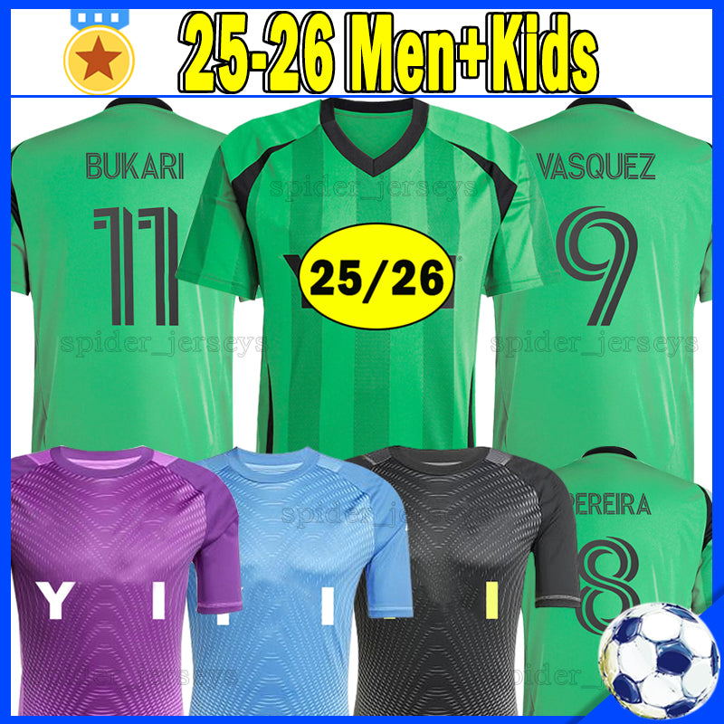 2025 2026 Austin FC Soccer Jerseys 25 26 OBRAIN RUBIO BUKARI PEREIRA WOLFF Football Shirts VAZQUEZ UZUNI GALLAGHER HINES-IKE goalkeeper Men Uniforms
