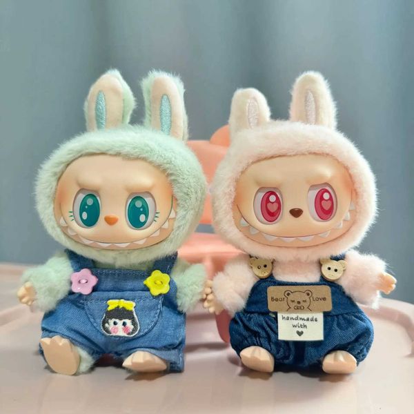 Doll Accessories MIni Plush DollS Clothes Outfit For Labubu V1 V2 Idol Dolls sitting party baby clothes lazy Tony suit Clothing Gift