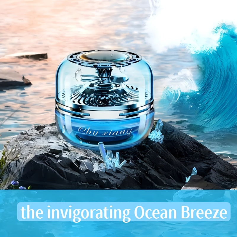 TEMU 2025 Solar Rotating Car Air Freshener - Sunlight-activated Ocean Scent Spinner, Auto Spin Decor For -suv-sedan, Aromatherapy Car Accessories
