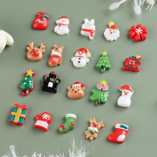 3D Christmas Nail Charm Cartoon Santa Claus Elk Tree Deer Decorative Nail Resin Rhinestone Kawaii Accessories P-ASD01 241008