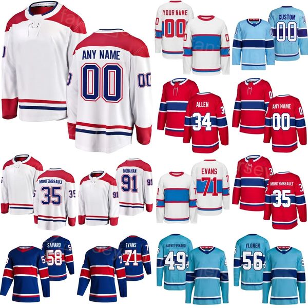 Hockey Jersey Montreal David Savard Rafael Harvey-Pinard Justin Barron Michael Pezzetta Jesse Ylonen Kaiden Guhle Jake Evans Juraj Slafkovsk