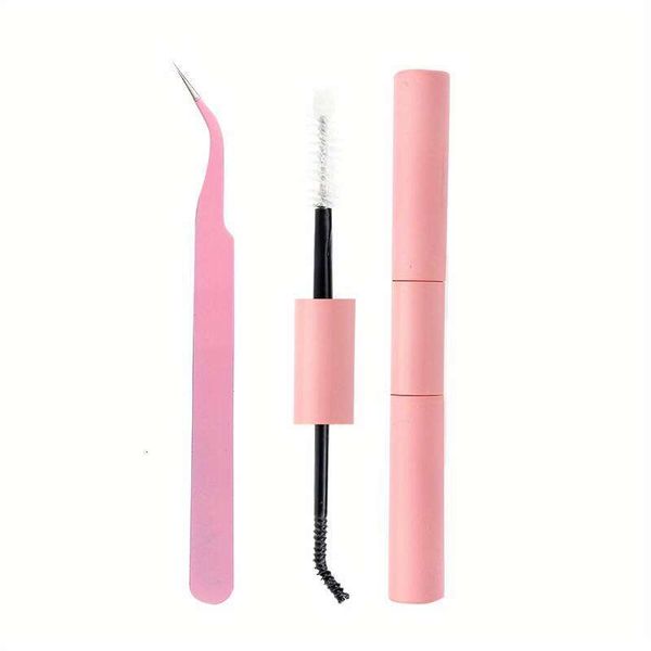 Double head quick drying mascara and precision application tweezers set, non irritating, odorless, shaping effect, perfect flawless eyelashe