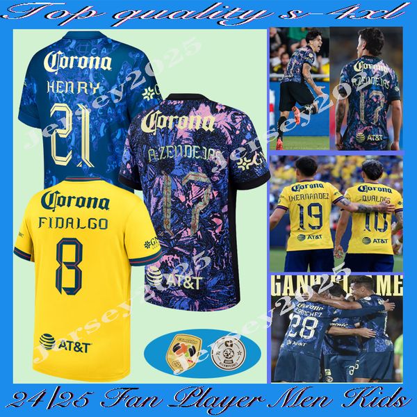 2024 2025 Fan player Liga MX Club America jersey HENRY D.VALDES FIDALGO foothball shirts 24 25 R.MARTINEZ GIOVANI J.QUINONES football unifor