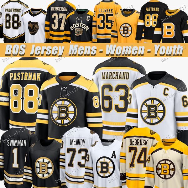 88 David Pastrnak 63 Brad Marchand boston hockey jersey bruin jersey Patrice Bergeron Charlie McAvoy Jake DeBrusk Shattenkirk Jeremy Swayman