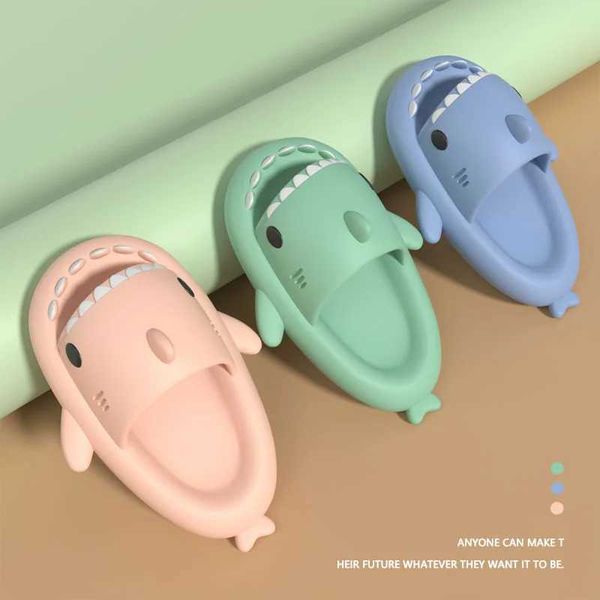 Slippers Summer Shark Slippers Lightweight Women Shark Slides Men Bathroom Flip Flops Home Anti-skid Flat Shoes Couple Childrens SandalsL464