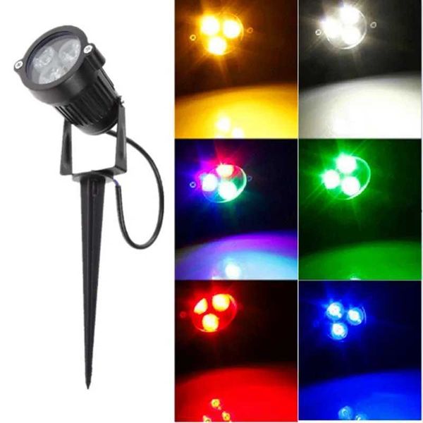 LED landscape lights outdoor floodlights peak spotlights DC 12V 110V 220V garden lights IP66 9W RGB LED lawn lights X241102