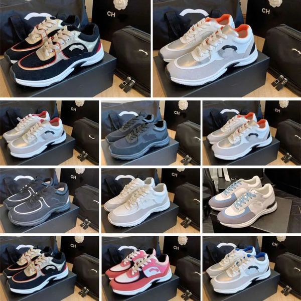 Dress Shoes 10A Retro Mirror Quality Designer Channel Shoes Womens Casual Outdoor Running Shoes Reflective Sneakers Vintage Suede Leather an