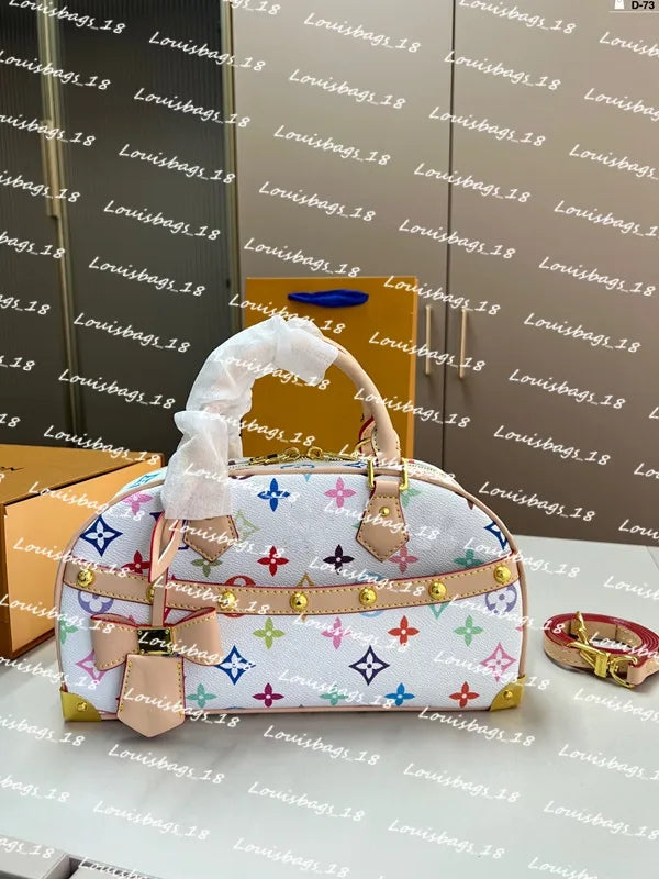 high Quality designer bag shoulder leather takashi murakami handbag baguette canvas women colorful fashion composite lady beach clutch tote woman ba