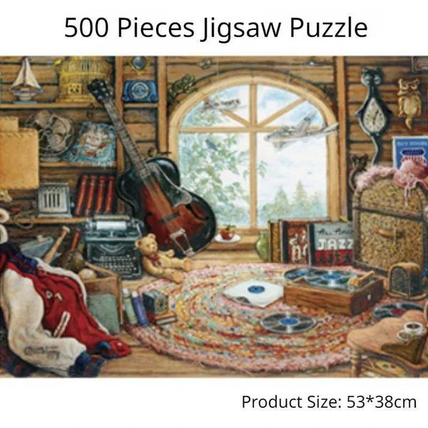 Puzzles 38*52cm Adults 500 Pieces Paper Jigs Puzzles Art Room Cozy Construction Paintings Stress Reducing Daily Toys Christmas Gifts