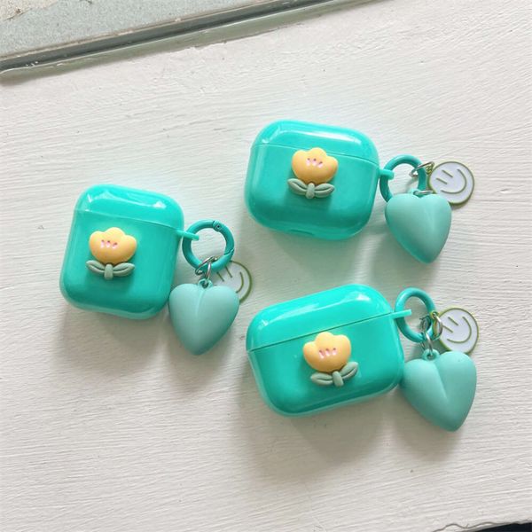 ddmygifts Yellow small flower suitable for Pro 1-2-3 generation Bluetooth wireless headphone case cute soft shell pendant A