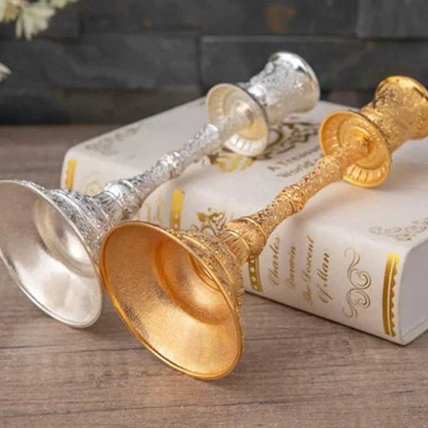 Candle Holders 2pc European Style Metal Candlestick Candles Holders Gold Silver Dropshipping Wedding Ramadan Eid Religion Decorations Home J