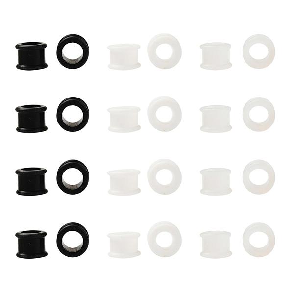 6 pièces 3 couleurs poulie silicone oreille jauges chair tunnels bouchons