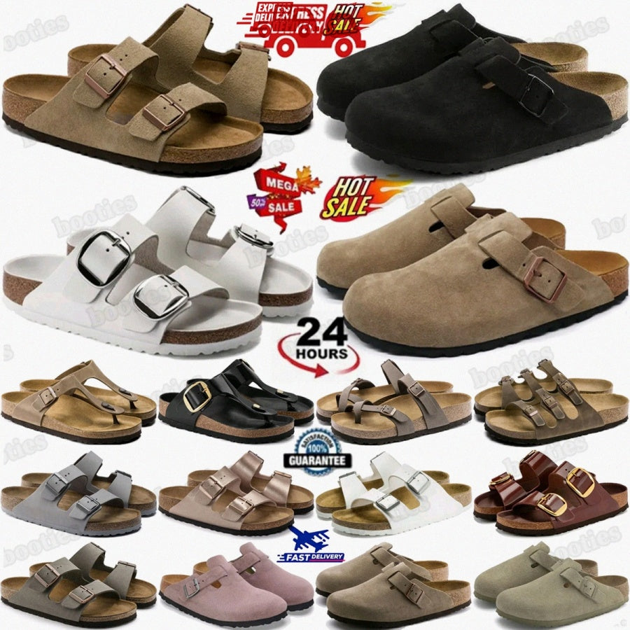 Clogs Boston Arizona Birkibuc Suede Slippers Soft Footbed Birko-Flor Mocha Slides Slipper Men Women Eva Black Taupe Foot Caramel Mens Dark Brown Min