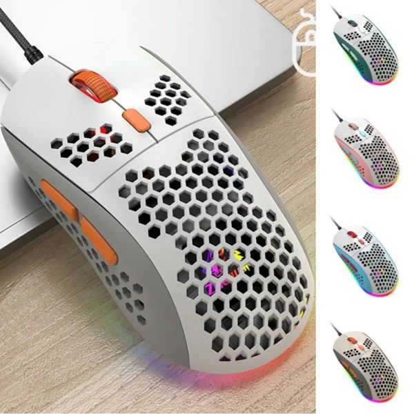 M8 Optical Wired Mouse Macro Programming Optical Mouse RGB Light Adjustable Backlit Gaming Mouse for Desktop Notebook Computer