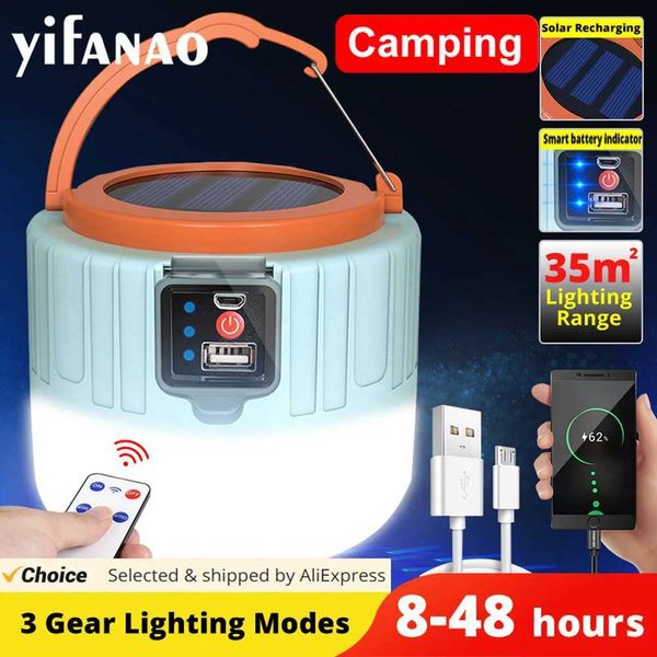 Solar Camping Lantern High power solar LED camping light USB rechargeable bulb used for outdoor tent lights portable lanterns emergency ligh