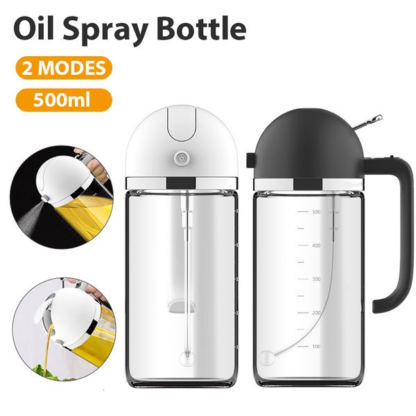Herb Spice Tools 500ml Oil Spray Bottle Kitchen Cooking Olive Dispenser Camping BBQ Baking Vinegar Soy Sauce Sprayer Glass Container Gadget
