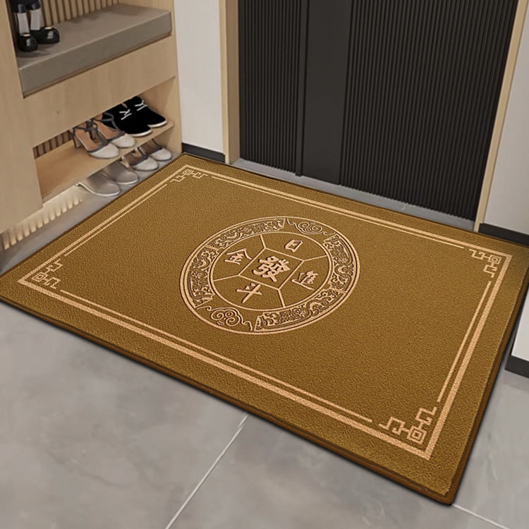 Entrance Floor Mats New Chinese Style Entrance Door Circle Velvet Floor Mats Make A Fortune At The Entrance Wear-resistant and Dirt-resistant Foot M
