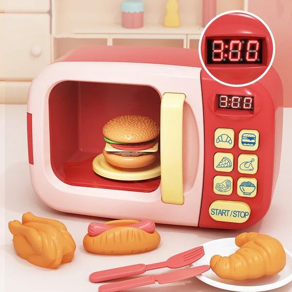 Childrens Kitchen Toys Pretending Game Simulating Mini Microwave Oven Cutting Food Character Game Childrens Games Educational Toys 241126