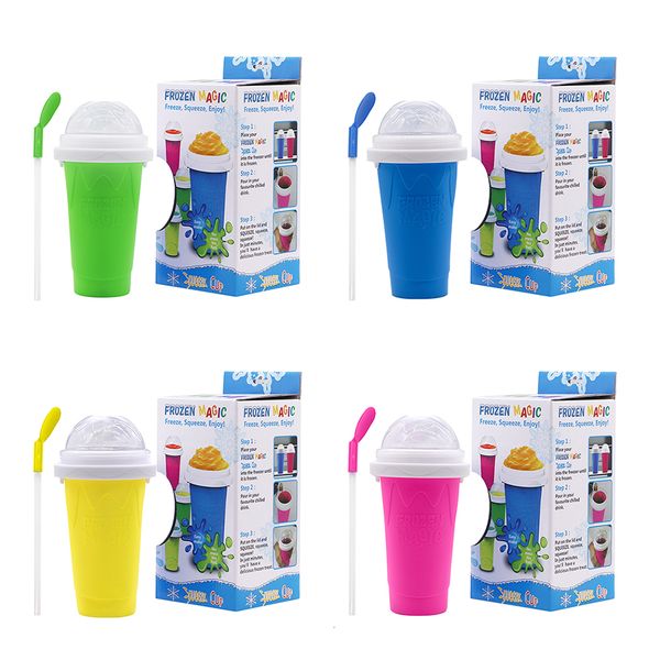 Ice Cream Tools Quick-Frozen Smoothies Slushy Cup Refrigeration Pinch Milkshake Squeeze Cooling Maker Machine Kitchen 230410