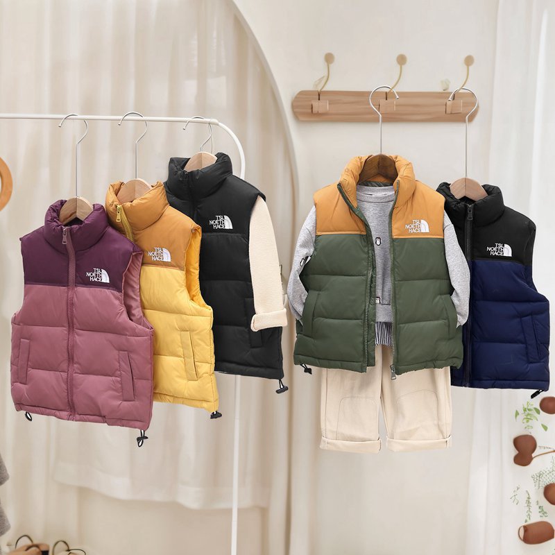 Designer Kids Clothing Cozy Kids Vest with Soft & Warm Fleece Lining, Color Block Thickened Design for Boys Girls, Outerwear Vest