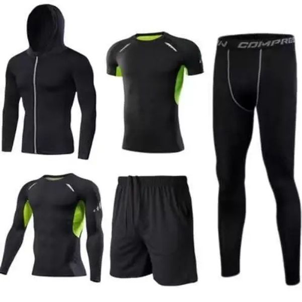 Men Sportswear Compression Sport Sport Sport Rous Roups Sports Sports Sports Treinamento Fitness Tracksuits 2pcs 3pcs 5p 250106