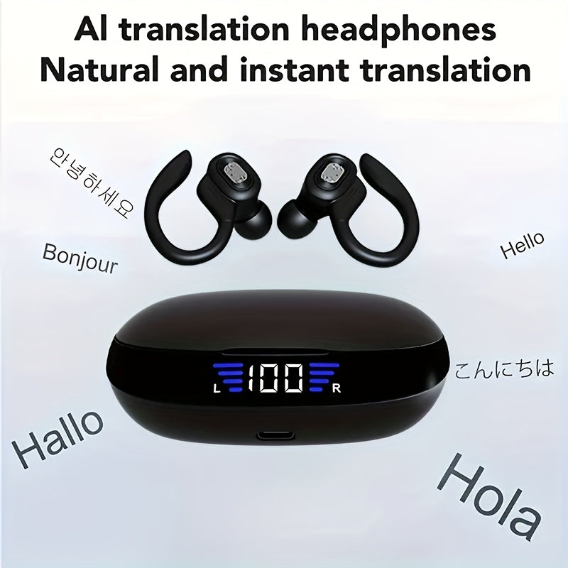 TEMU Ai Smart Translation Headphones Earphones 2025 New Multi-language Real-time Translation Perfect For Business Professionals And Travelers Ideal